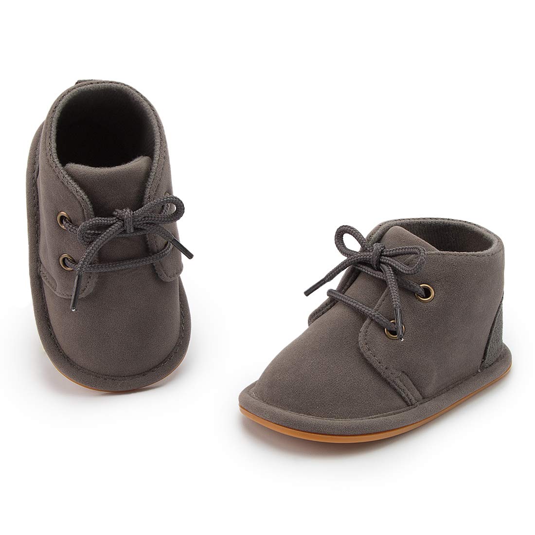HsdsBebe Baby Boys Girls Oxford Shoes PU Leather Soft Rubber Sole Sneakers Anti-Slip Toddler Ankle Boots Infant Walking Shoes Moccasins
