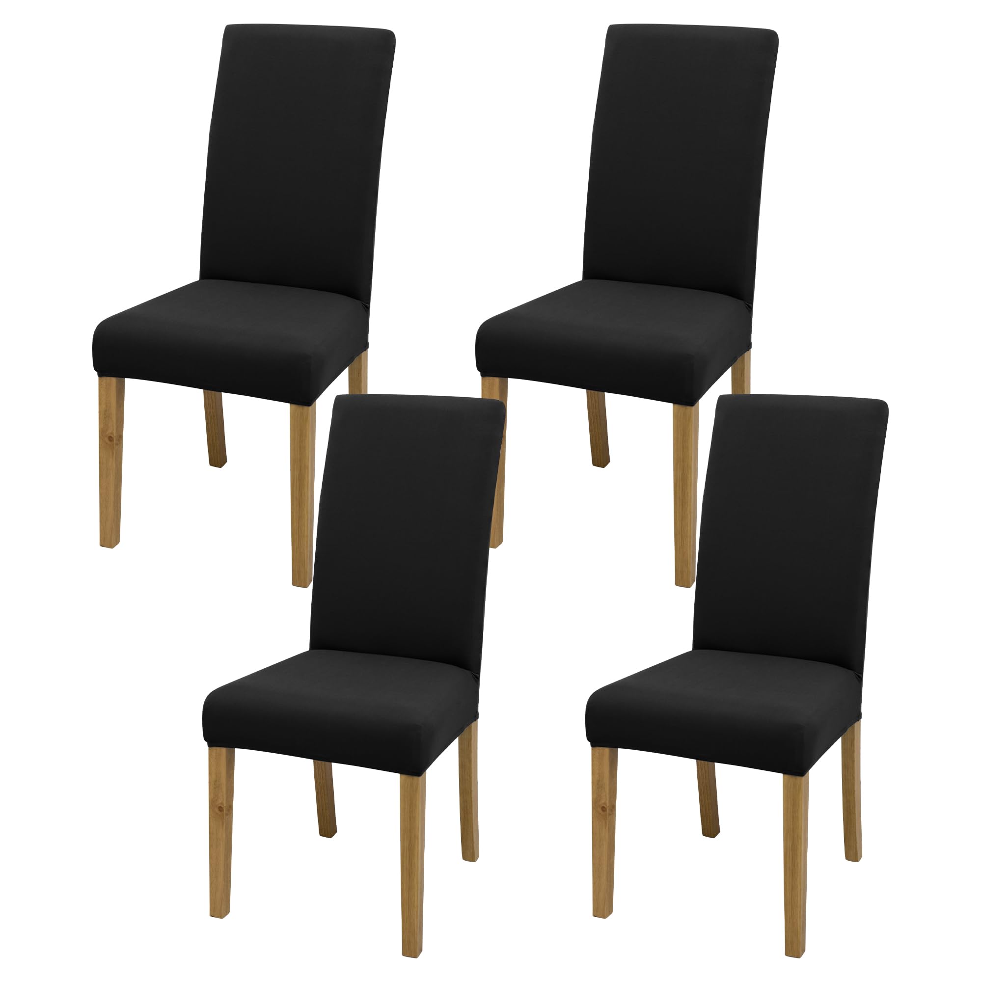 BIETYONE Stretch Dining Chair Covers Set of 6, Soft Removable Washable Kitchen Parsons Chair Slipcovers, High Elastic Seat Protector for Home Hotel Banquet