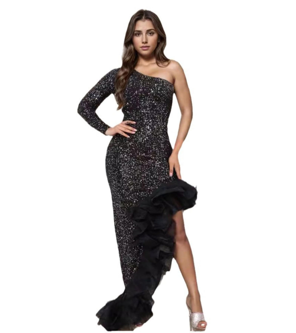 PORRCEY Women's Sexy Elegant Sparkly Sequins Evening Dress Party Club Night Outfits