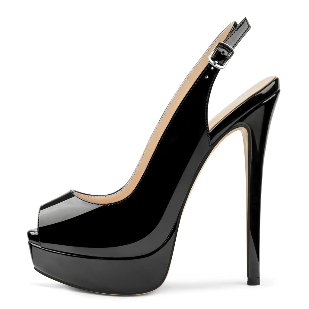MERUMOTE Women's Platform Stiletto Heels Shoes Peep Toe Pumps 6 inch Heels for Dress Wedding Party
