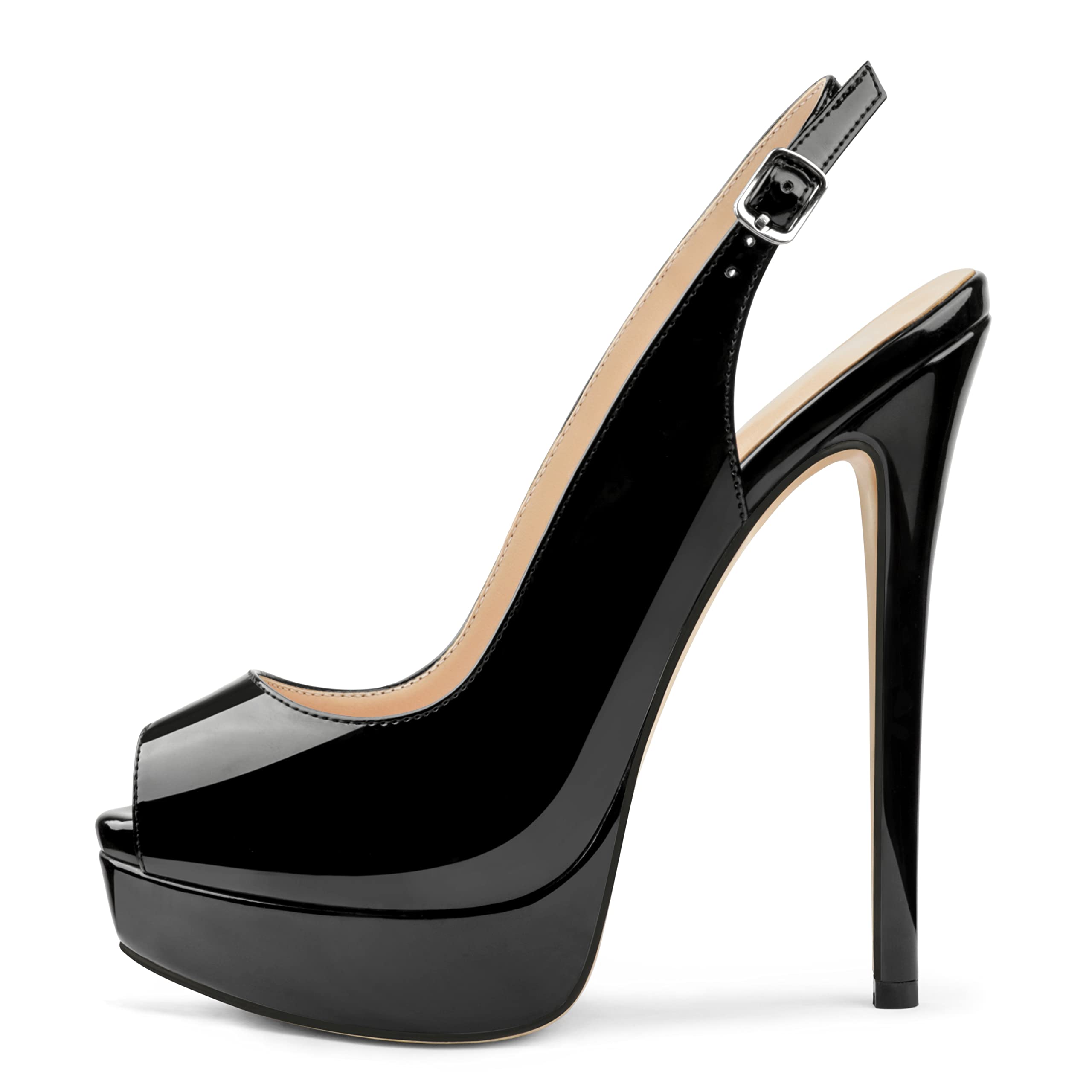 MERUMOTE Women's Platform Stiletto Heels Shoes Peep Toe Pumps 6 inch Heels for Dress Wedding Party