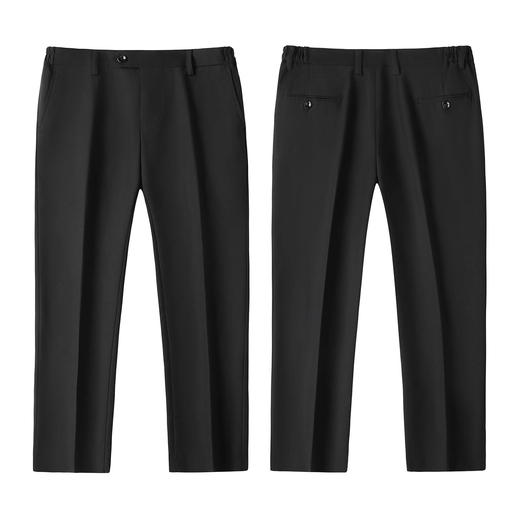 Lamgool Boys Tuxedo Suit Slim Fit Formal Set 2 Pieces with Floral Jacquard Sequin Blazer Black Pants for Kids Prom Wedding