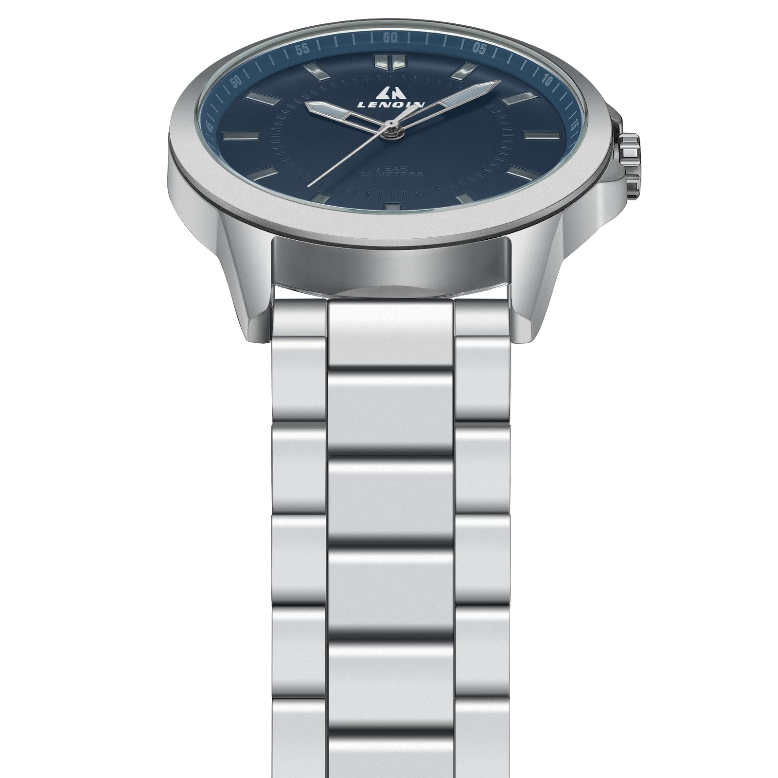 LN LENQIN Mens Watches Waterproof Stainless Steel Watch for Men Analog Quartz Fashion Business Designer Wristwatch