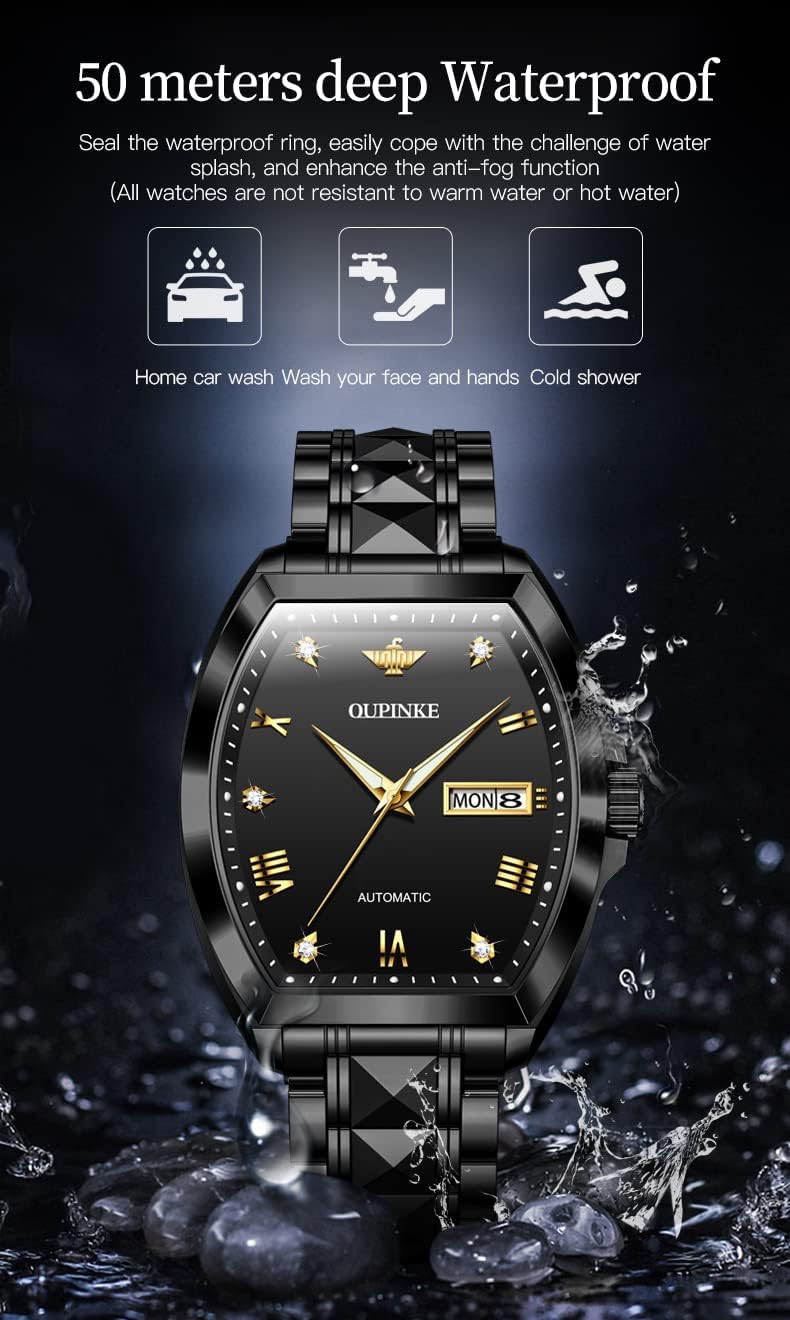 OLEVS Men Analog Quartz Waterproof Watches Multifunction Chronograph Diamond Moon Phase Luminous Silicone Band Wrist Watches
