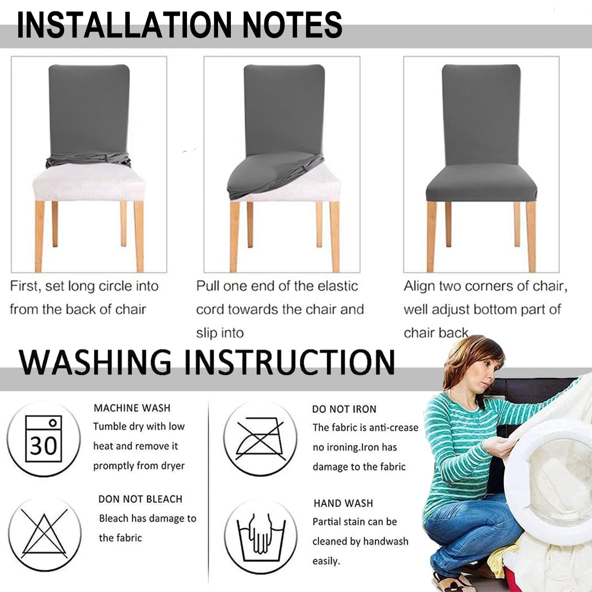 HZDHCLH 6 Pack Chair Covers for Dining Room,Soft Spandex Removable Washable Anti-dust Seat Slipcover, Protector for Hotel,Office,Ceremony,Banquet Wedding Party(Beige, Set of 6)