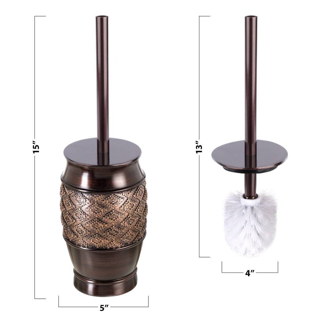 Creative Scents Dublin Brown Bathroom Accessories Set Complete - 4 Pc. Bathroom Sets Accessories, Luxury Bathroom Accessory Set - Soap Dispenser, Soap Dish, Tumbler & Toothbrush Holder Set