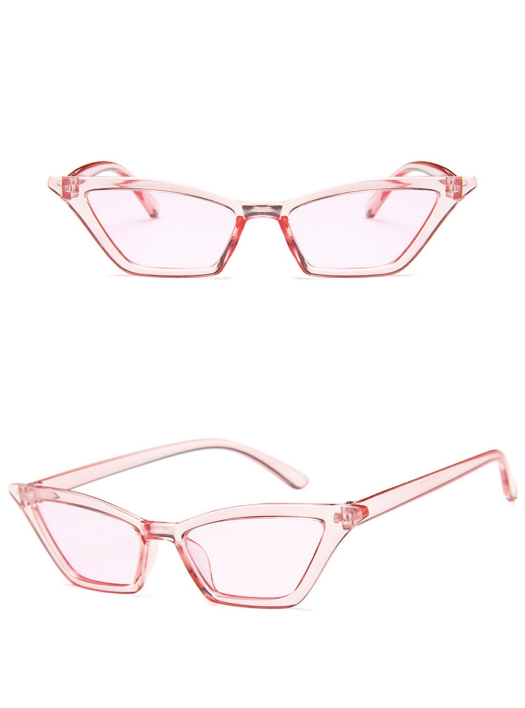 W&Y YING Small Cat Eye Sunglasses for Men and Women Skinny Retro Frame Y2K Shades Trendy Fun Fashion Glasses