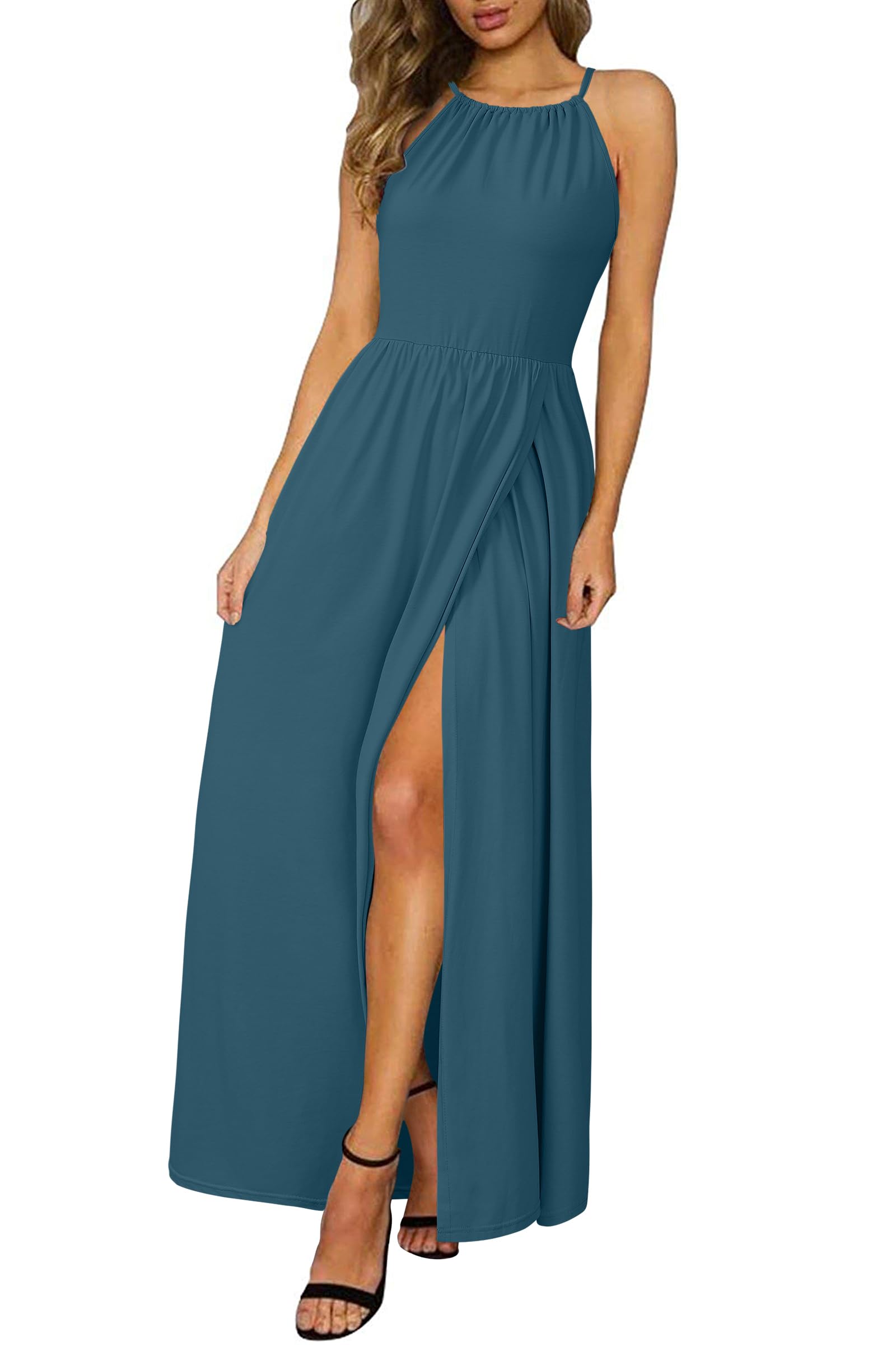 KILIG Women's Summer Floral Beach Flowy Split Maxi Long Dresses