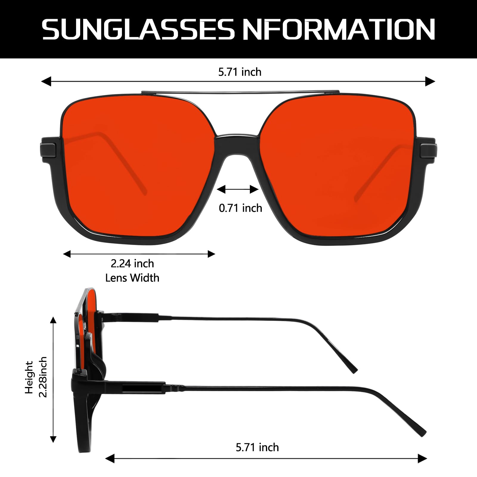 GUVIVI Retro Oversized Aviator Sunglasses for Women Men Square Double Bridge Pilot Sun Glasses 70s Trendy Shades