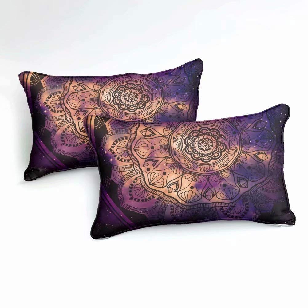 Buddha Comforter Set King, Indian Art Bohemian Mandala Zen Themed Buddha Eye Meditation Room Design Buddhist Decorative 3 Piece Quilt Set Lotus Flower Print Bedding Set(Gold Black)