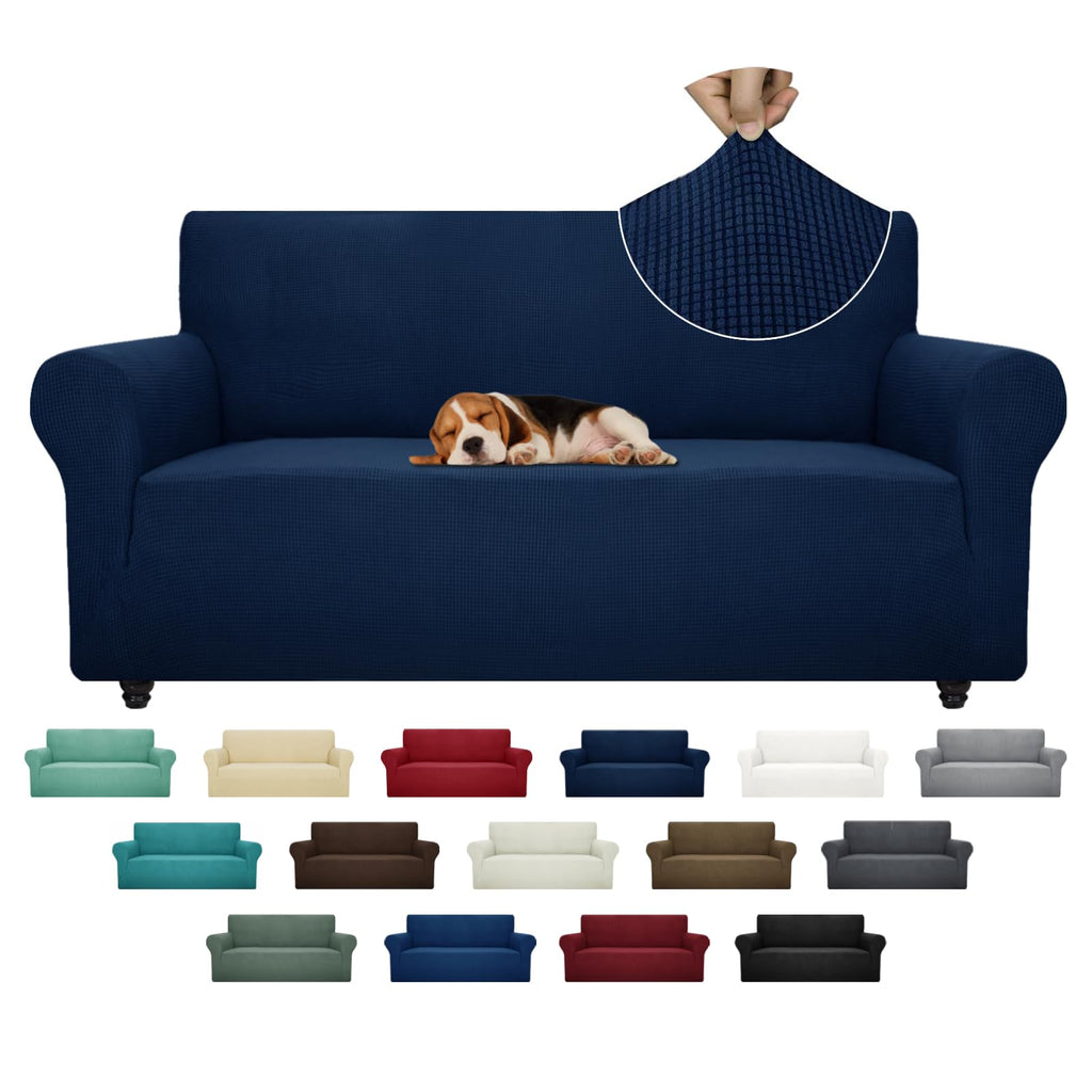 ZNSAYOTX Super Stretch Chair Slipcover (30"-47"), New Striped Sofa Chair Covers for Living Room, Dogs Pet Friendly Anti-Slip Chair Protector Spandex Armchair Slipcovers (Beige, Chair)