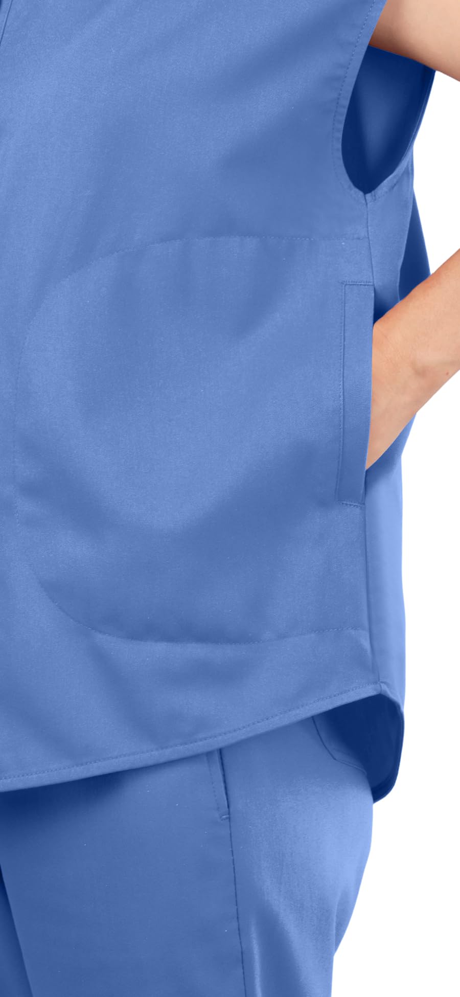 Scrubs for Women Set - Sleeveless Stand-Up Collar Scrub Top and Tapered Jogger Pants, 8-Pocket Work Uniform