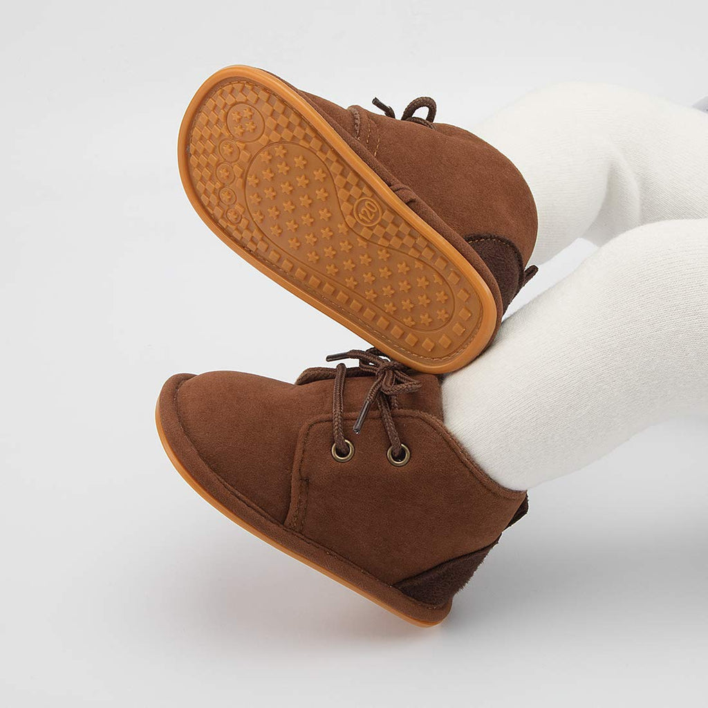 HsdsBebe Baby Boys Girls Oxford Shoes PU Leather Soft Rubber Sole Sneakers Anti-Slip Toddler Ankle Boots Infant Walking Shoes Moccasins