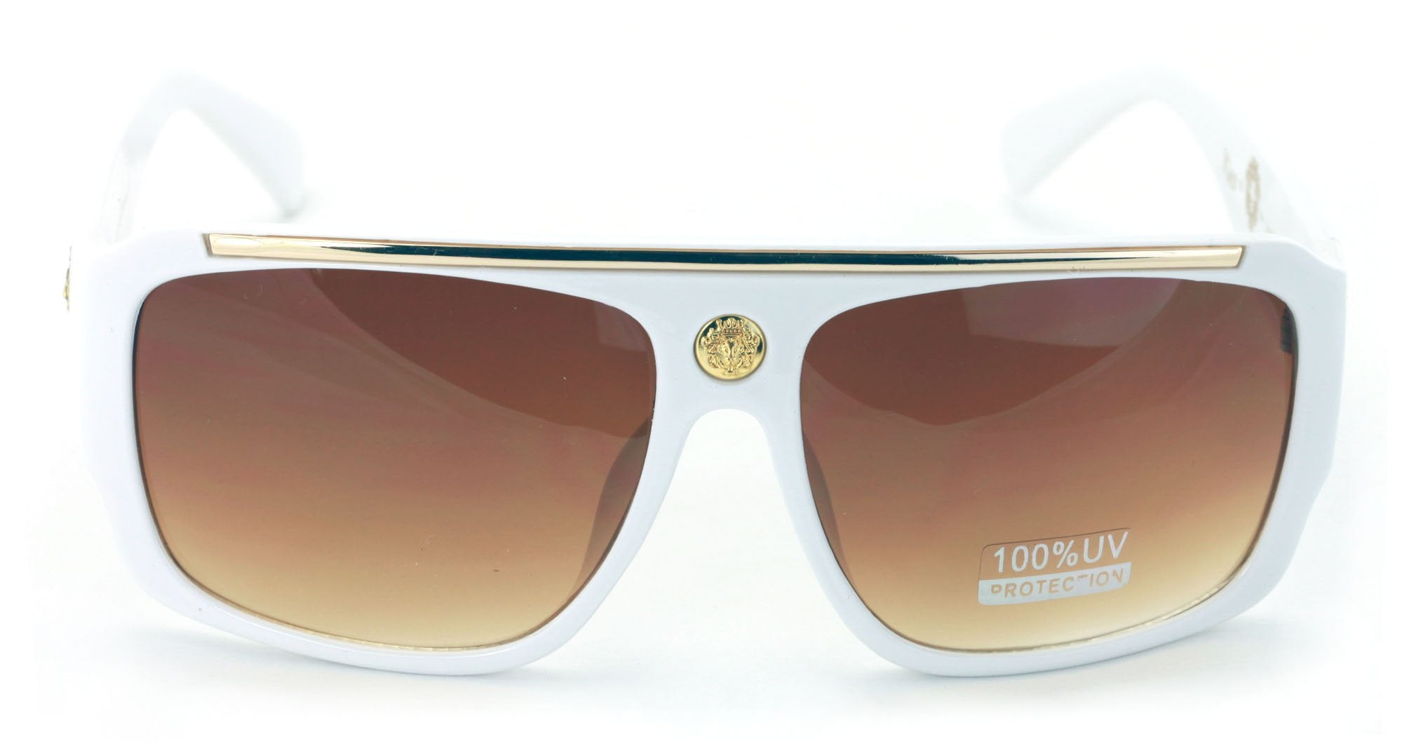 Lion Head Flat Top Hip Hop Rapper Retro Bold Sunglasses