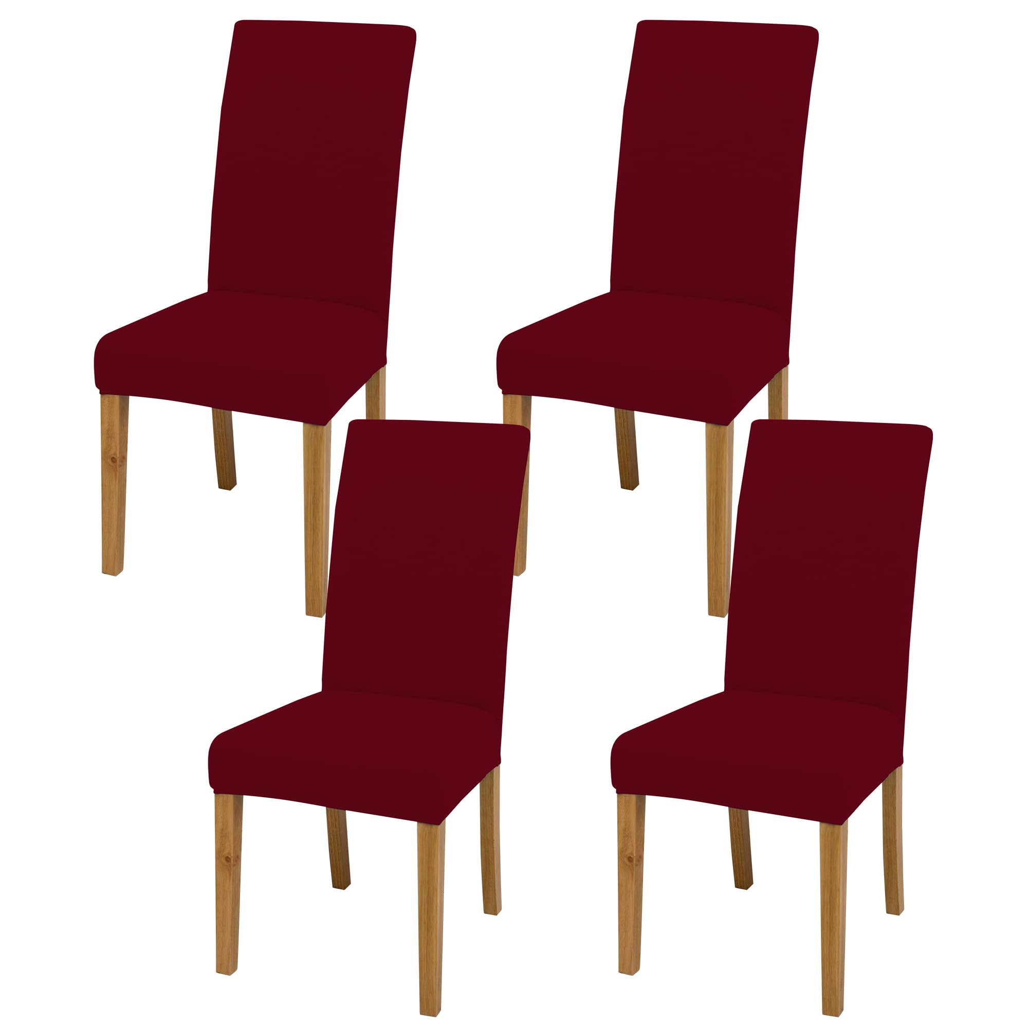 BIETYONE Stretch Dining Chair Covers Set of 6, Soft Removable Washable Kitchen Parsons Chair Slipcovers, High Elastic Seat Protector for Home Hotel Banquet