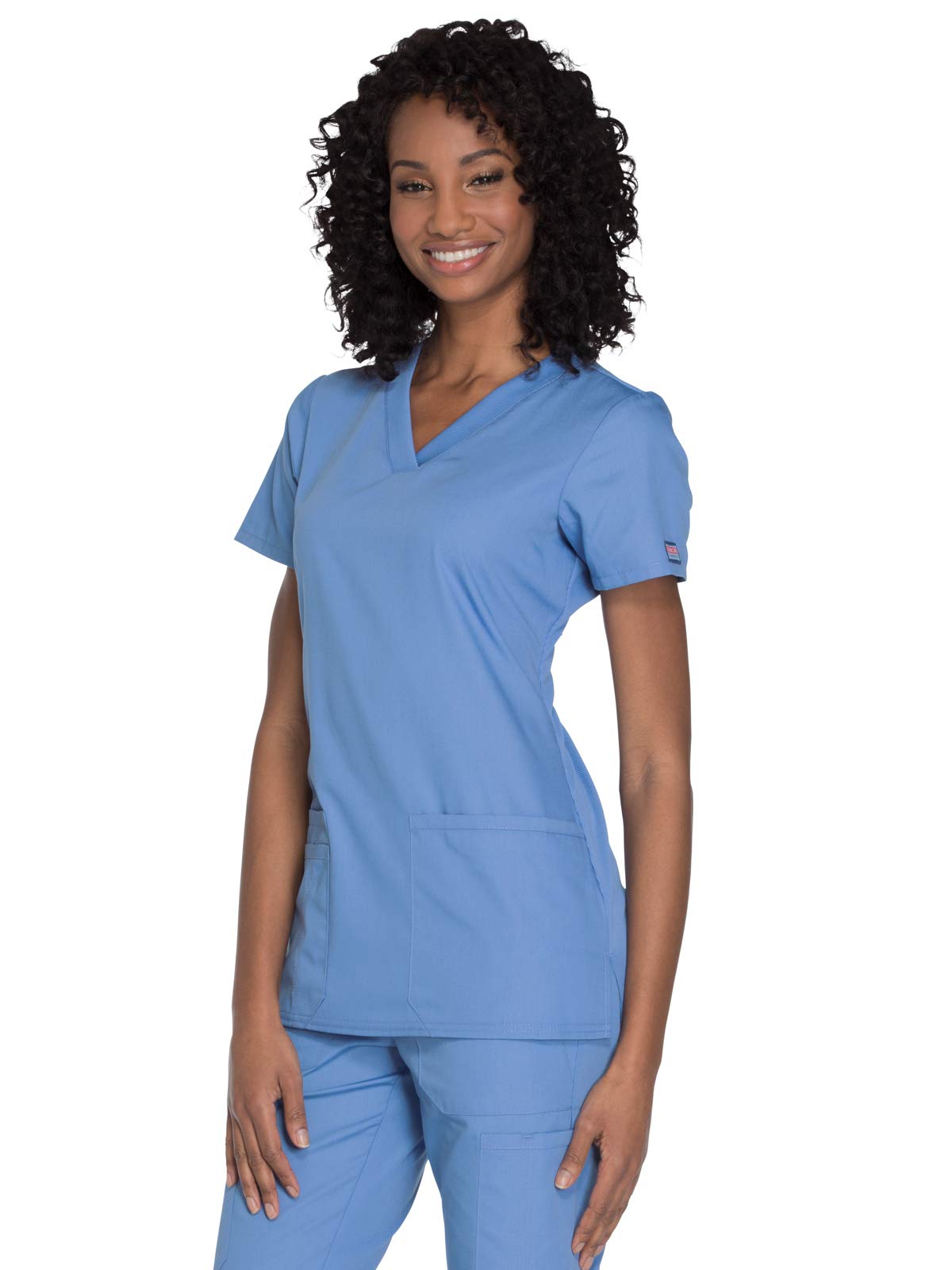 Cherokee Women's V-Neck Scrub Top - Modern Classic Shirt with 3 Pockets, Instrument Loop & Fade Resistant Fabric - WW645