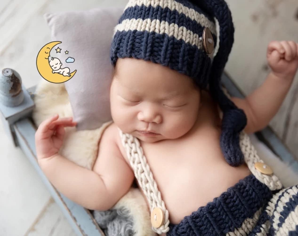 Fashion Cute Newborn Boy Girls Baby Costume Outfits Photography Props Hat Pants