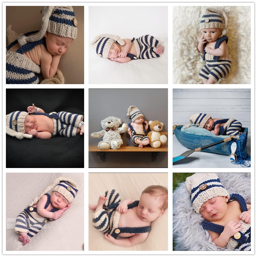 Fashion Cute Newborn Boy Girls Baby Costume Outfits Photography Props Hat Pants