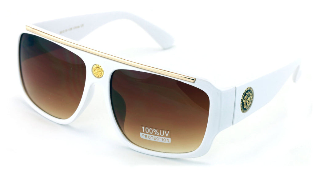 Lion Head Flat Top Hip Hop Rapper Retro Bold Sunglasses