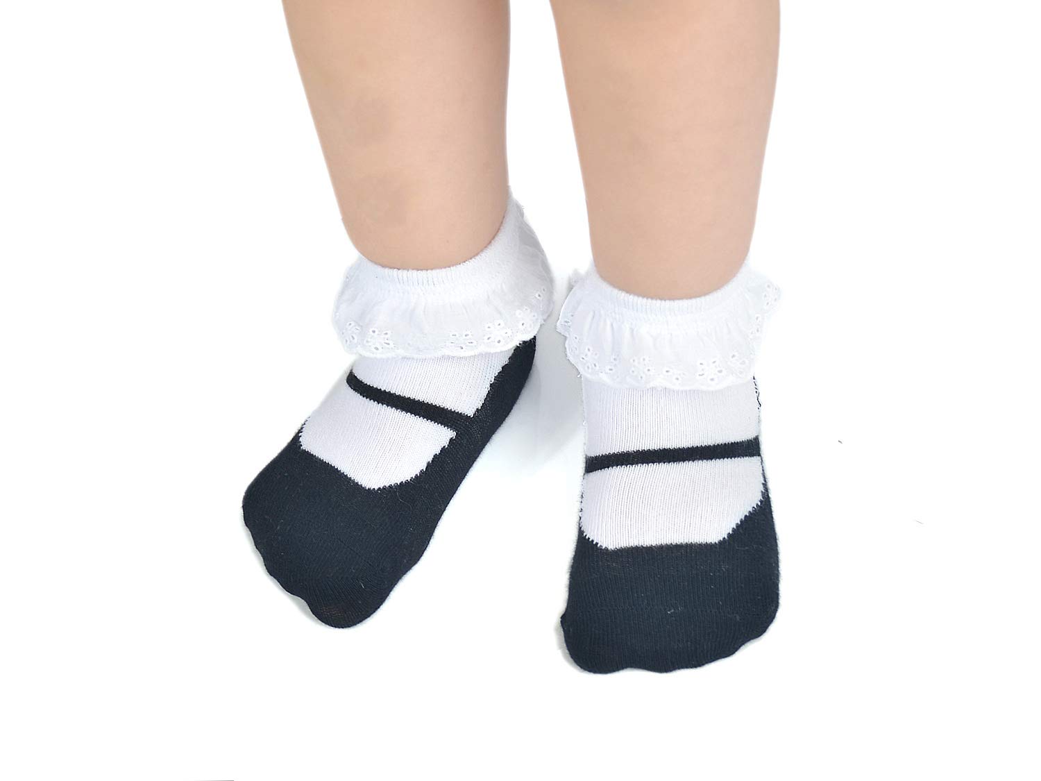 EPEIUS Unisex Baby Girls Boys Non-Slip Socks (Set of 6)