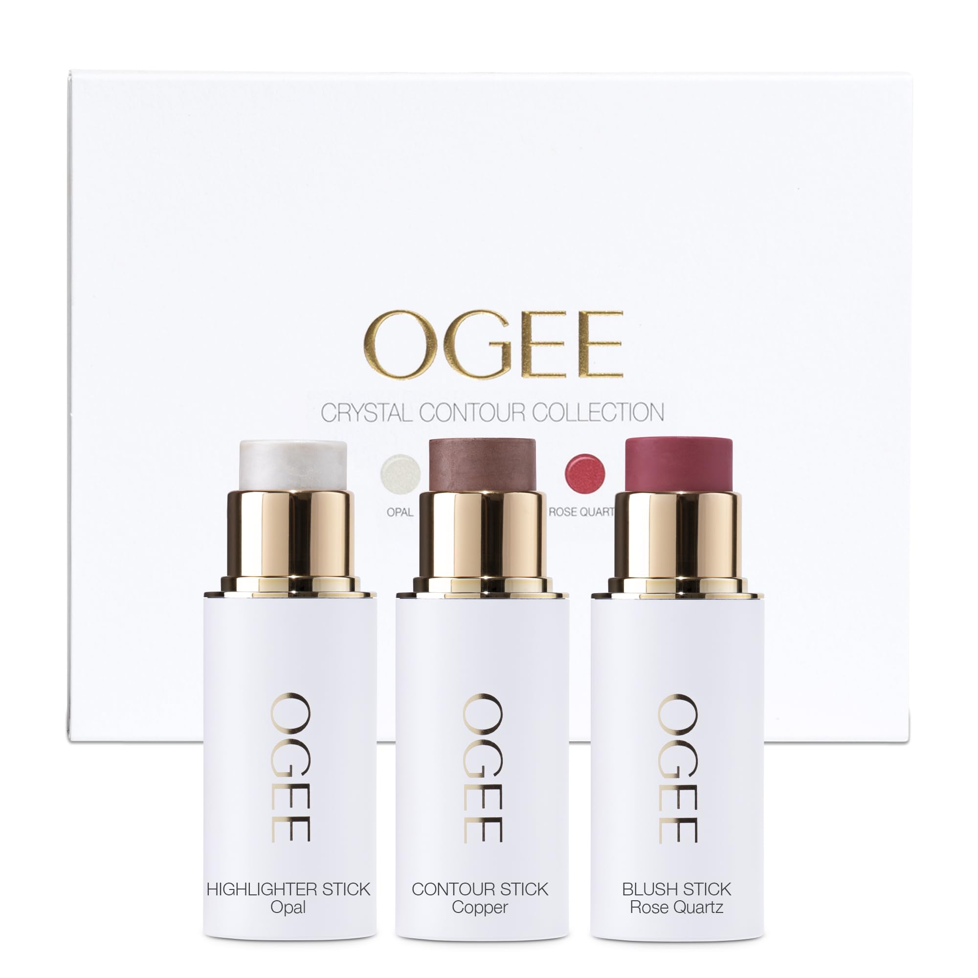 Ogee Sculpted Face Stick (MOONSTONE - ULTRAVIOLET SHEEN) Certified Organic Highlighter Makeup - Multi-Use Glow Highlighter Stick
