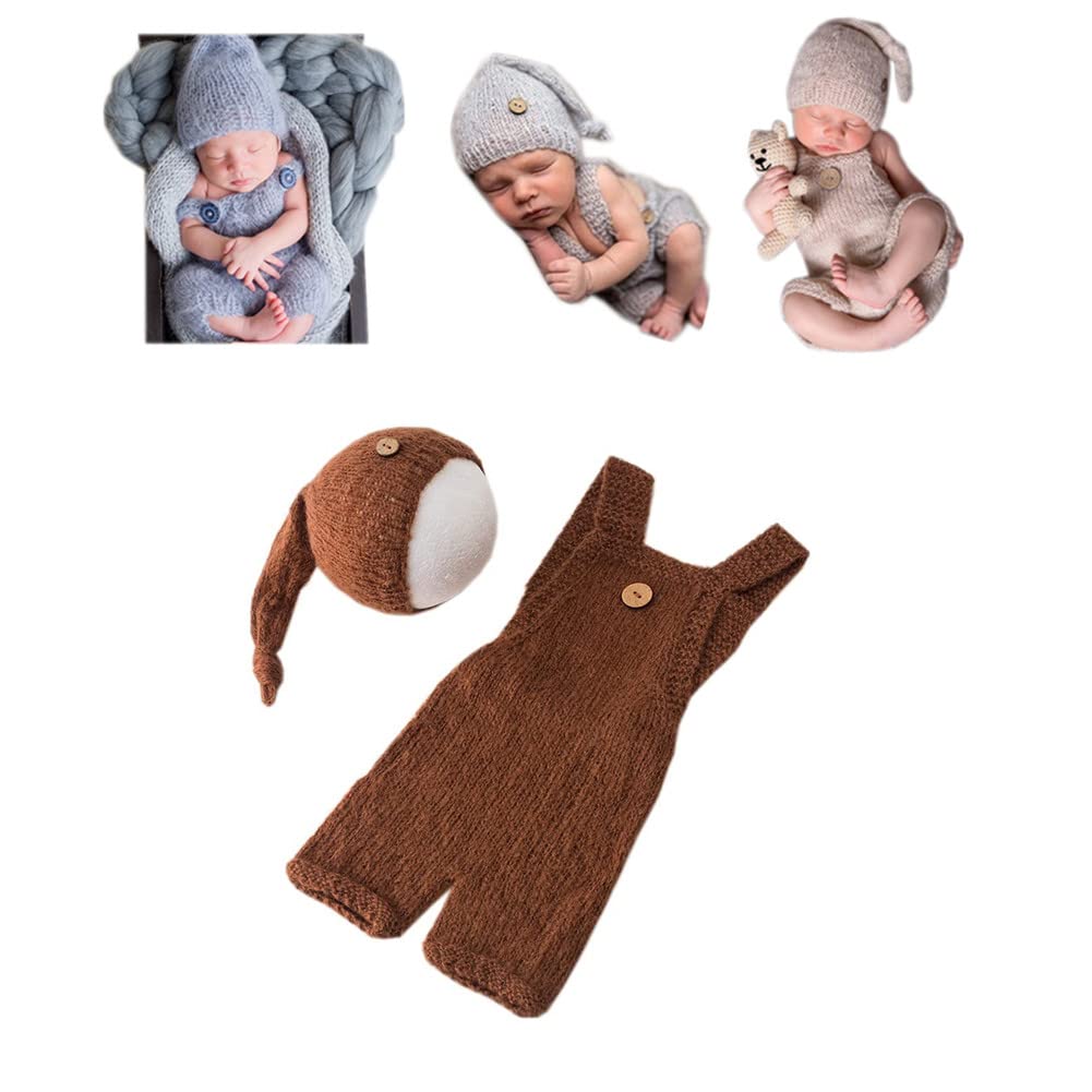 Fashion Cute Newborn Boy Girls Baby Costume Outfits Photography Props Hat Pants
