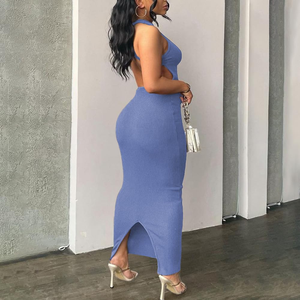Nimsruc Women Summer Sexy Bodycon Maxi Dress Casual Long Dresses