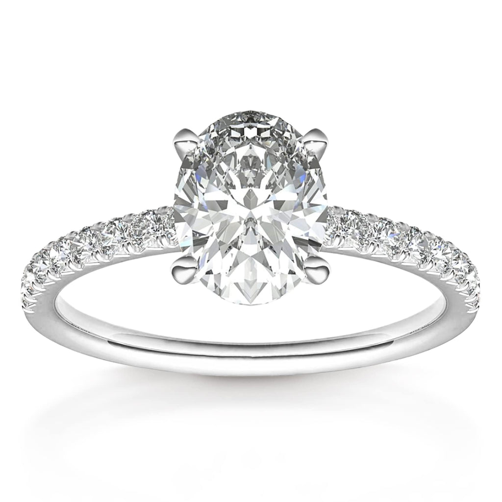 PAVOI 14K Gold Plated Engagement Rings for Women | Promise Wedding Band | 1.50CT - 3CT Cushion Cut Round Oval Cubic Zirconia Engagement Ring