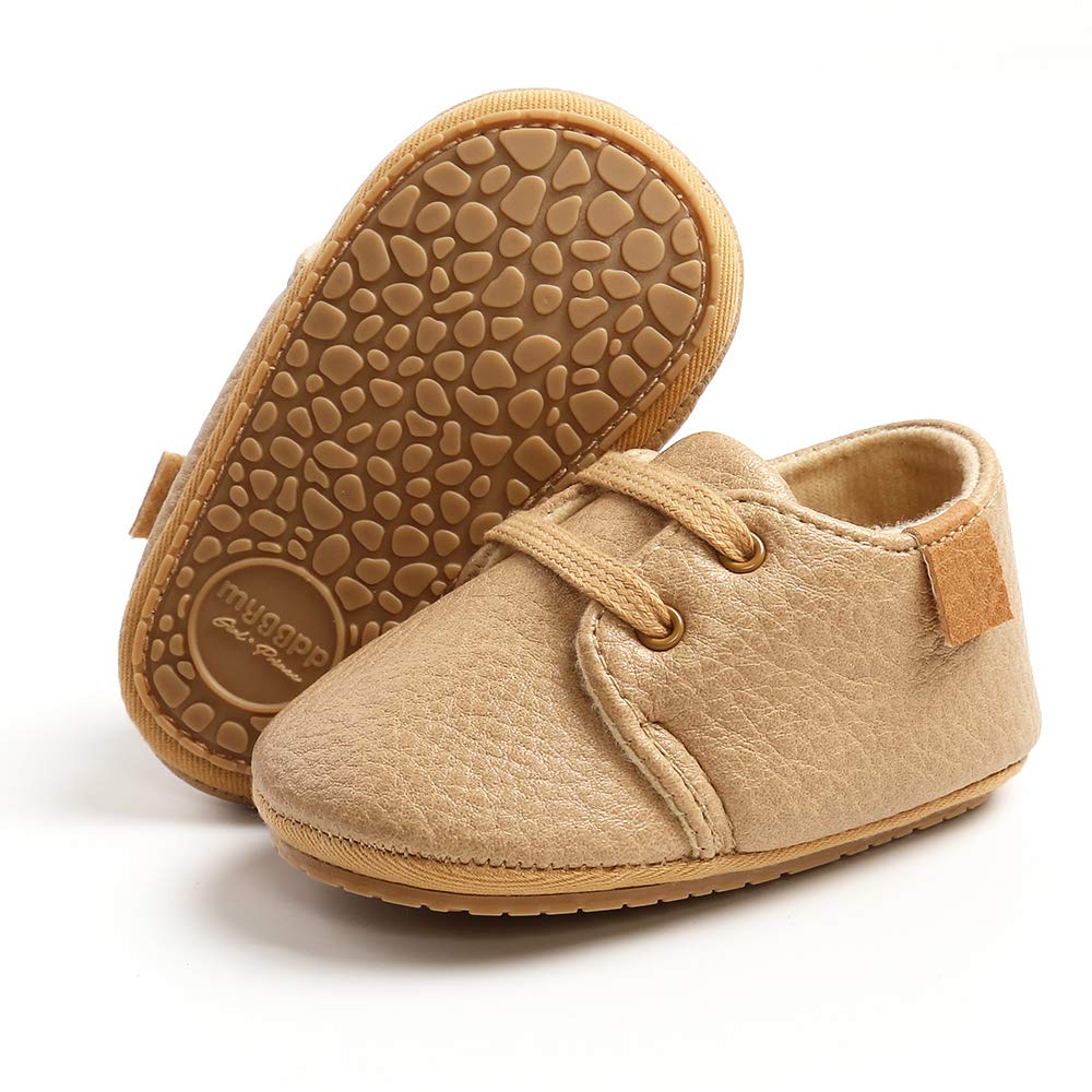 HsdsBebe Baby Boys Girls Oxford Shoes PU Leather Soft Rubber Sole Sneakers Anti-Slip Toddler Ankle Boots Infant Walking Shoes Moccasins
