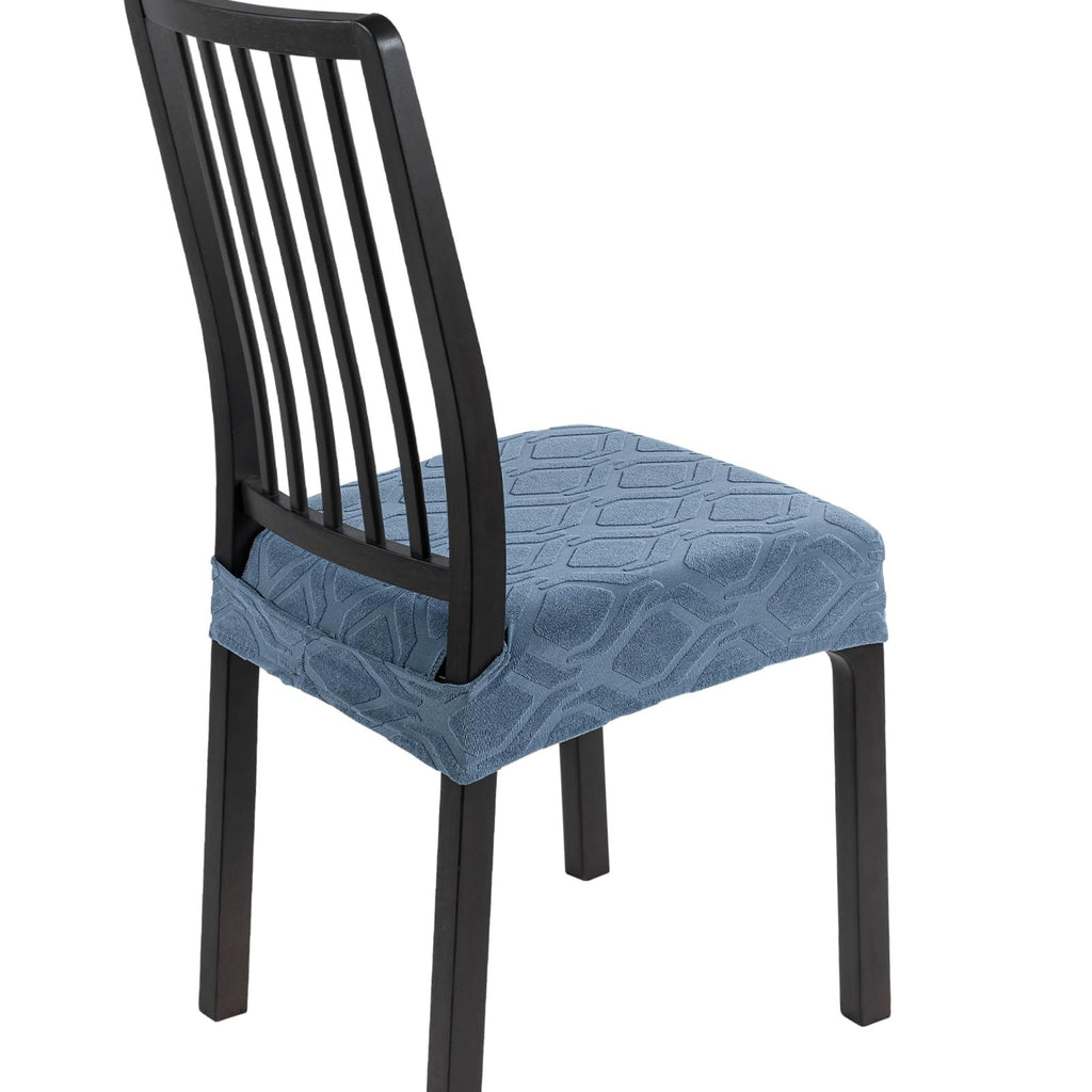 SearchI Stretch Dining Chair Seat Covers Set of 6, Soft Removable Washable Seat Cover for Dining Chairs, Dining Room Chair Cover Protector (Rear-Covered, Brown)