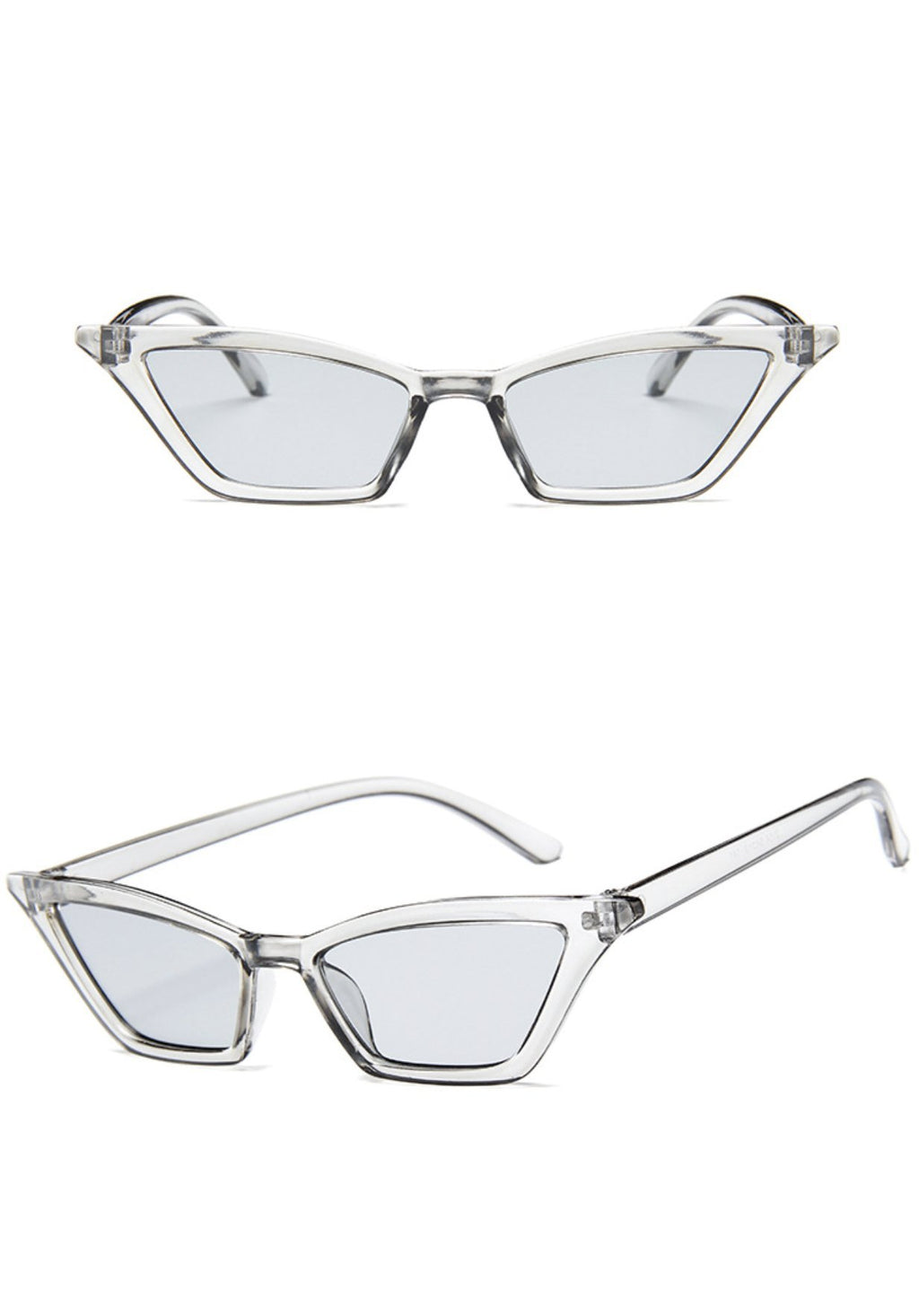 W&Y YING Small Cat Eye Sunglasses for Men and Women Skinny Retro Frame Y2K Shades Trendy Fun Fashion Glasses