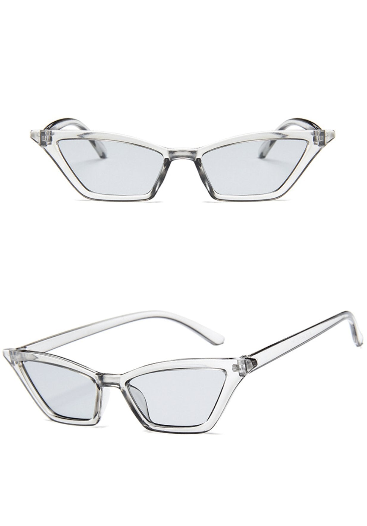 W&Y YING Small Cat Eye Sunglasses for Men and Women Skinny Retro Frame Y2K Shades Trendy Fun Fashion Glasses
