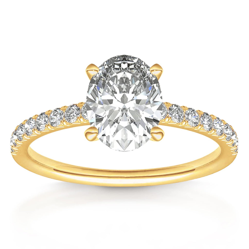 PAVOI 14K Gold Plated Engagement Rings for Women | Promise Wedding Band | 1.50CT - 3CT Cushion Cut Round Oval Cubic Zirconia Engagement Ring