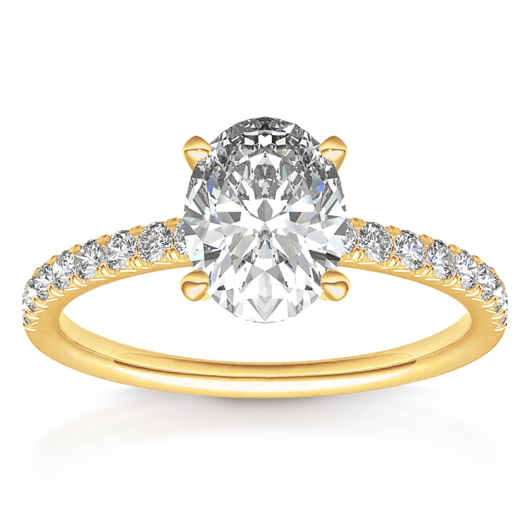 PAVOI 14K Gold Plated Engagement Rings for Women | Promise Wedding Band | 1.50CT - 3CT Cushion Cut Round Oval Cubic Zirconia Engagement Ring