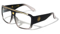 Lion Head Flat Top Hip Hop Rapper Retro Bold Sunglasses