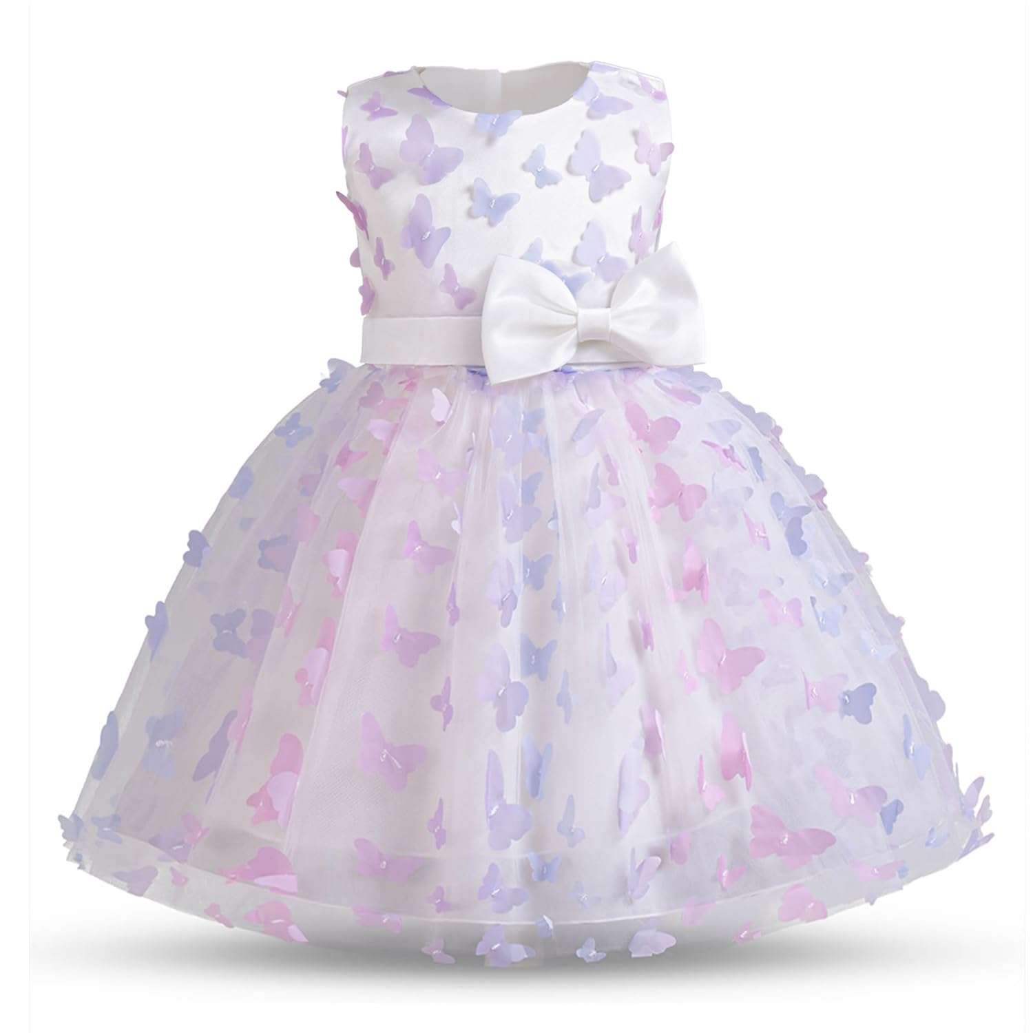 NNJXD Flower Girl Dress Kids Ruffles Lace Party Wedding Dresses