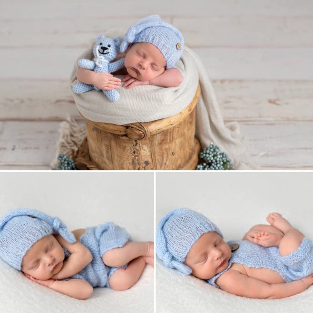 Fashion Cute Newborn Boy Girls Baby Costume Outfits Photography Props Hat Pants