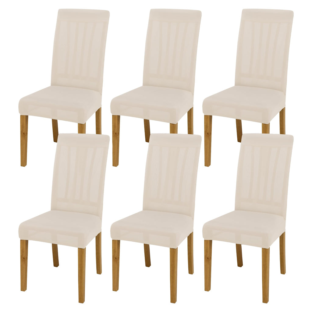 BIETYONE Stretch Dining Chair Covers Set of 6, Soft Removable Washable Kitchen Parsons Chair Slipcovers, High Elastic Seat Protector for Home Hotel Banquet