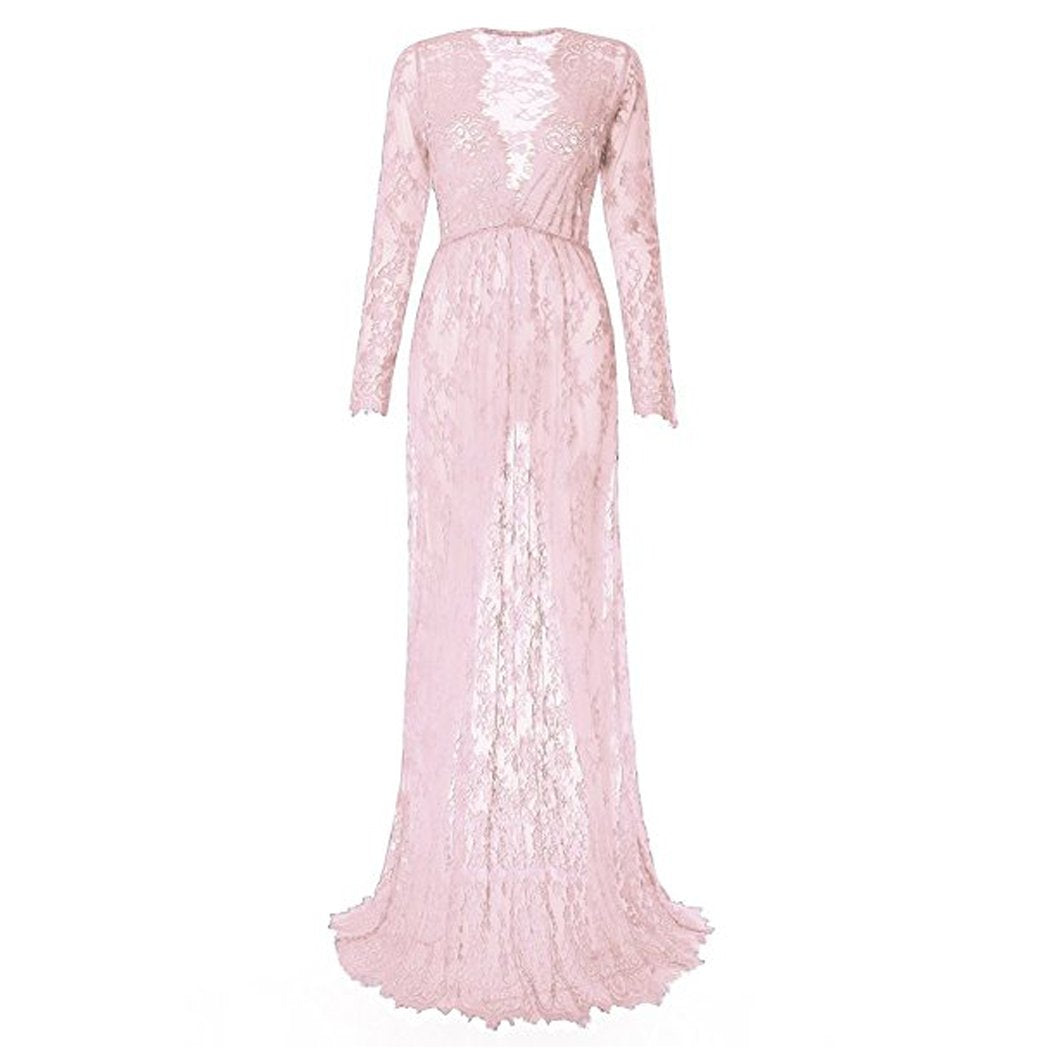 COSYOU Maternity Dress for Photoshoot Sheer Lace Dresses for Maternity Photography Costume Party Milk Bath Dress