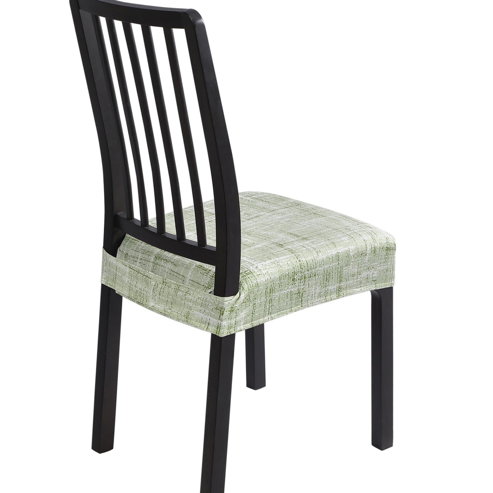 SearchI Stretch Dining Chair Seat Covers Set of 6, Soft Removable Washable Seat Cover for Dining Chairs, Dining Room Chair Cover Protector (Rear-Covered, Brown)