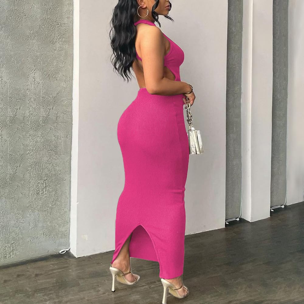 Nimsruc Women Summer Sexy Bodycon Maxi Dress Casual Long Dresses