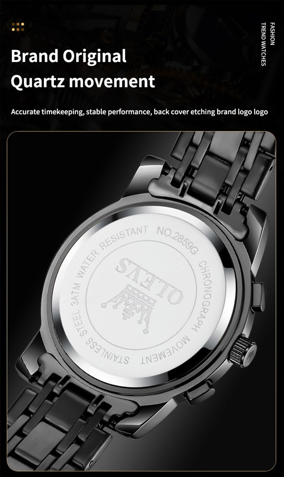 OLEVS Watches Men Waterproof Luxury Big Face Mens Watch Stainless Steel Quartz Analog Dress Watches for Men Luminous Multifunction Man Watch Relojes De Hombre