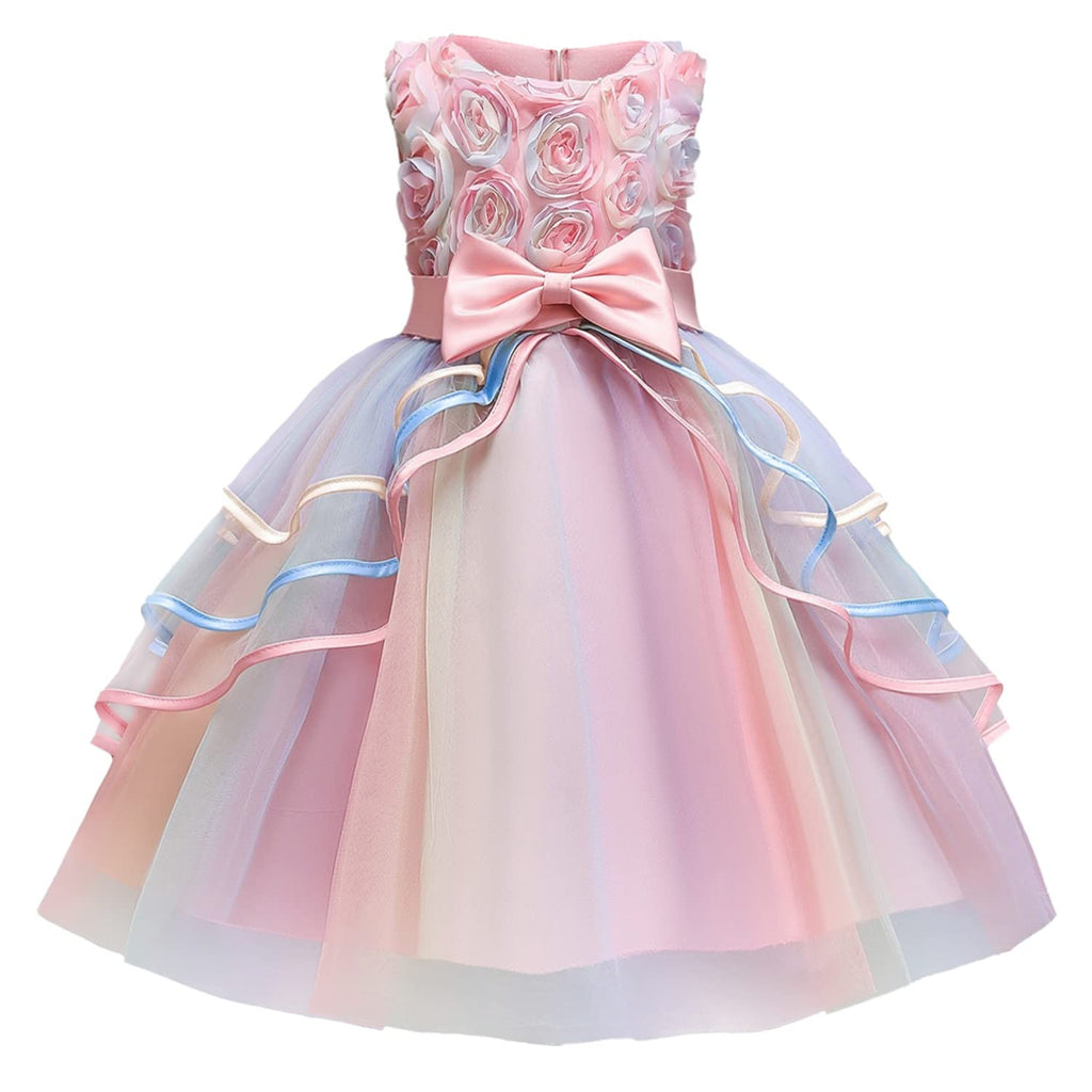 NNJXD Flower Girl Dress Kids Ruffles Lace Party Wedding Dresses