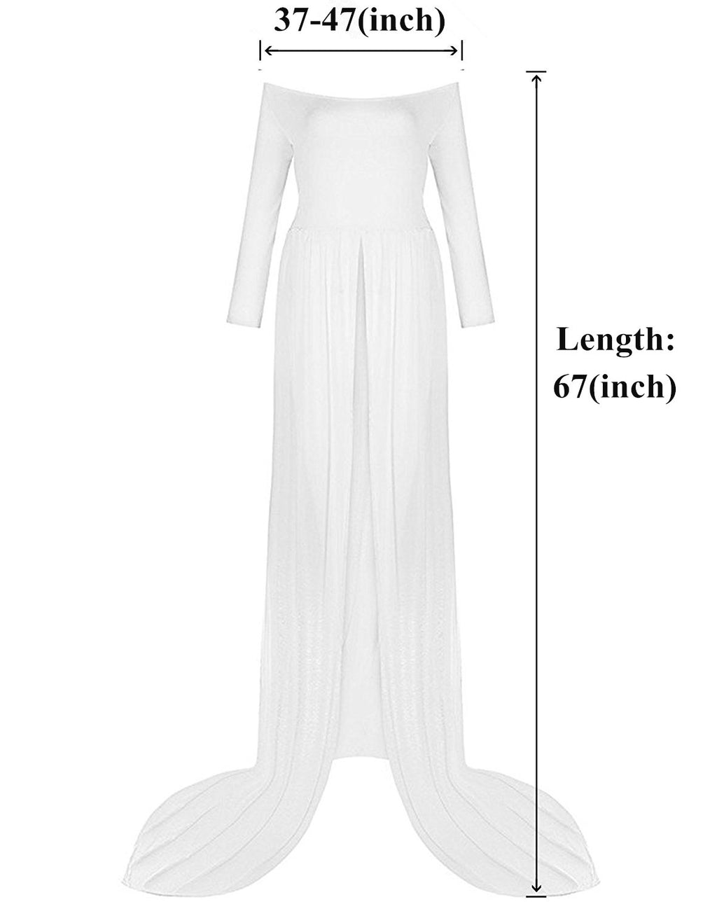 ZIUMUDY Maternity Maxi Chiffon Photography Dress Split Front Gown for Photoshoot