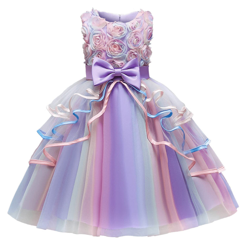 NNJXD Flower Girl Dress Kids Ruffles Lace Party Wedding Dresses