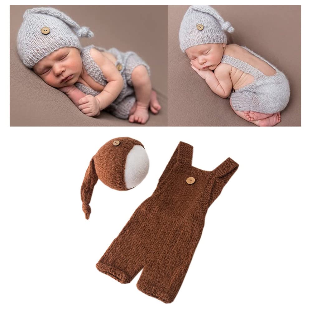 Fashion Cute Newborn Boy Girls Baby Costume Outfits Photography Props Hat Pants