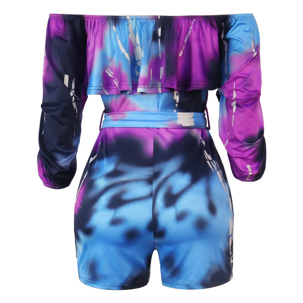 Sexy Two Piece Shorts Set - African Floral Jumpsuits Rompers Vacation Club Outfit