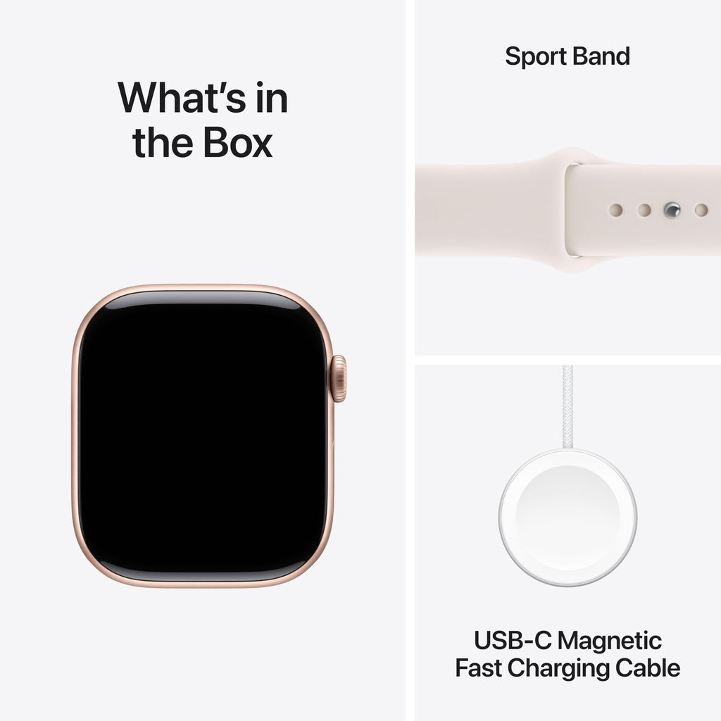 Apple Watch Series 11 [GPS + Cellular 42mm] Smartwatch with Rose Gold Aluminum Case w Light Blush Sport Band - S/M. Sleep Score, Fitness Tracker, Health Monitoring, Always-On Display, Water Resistant