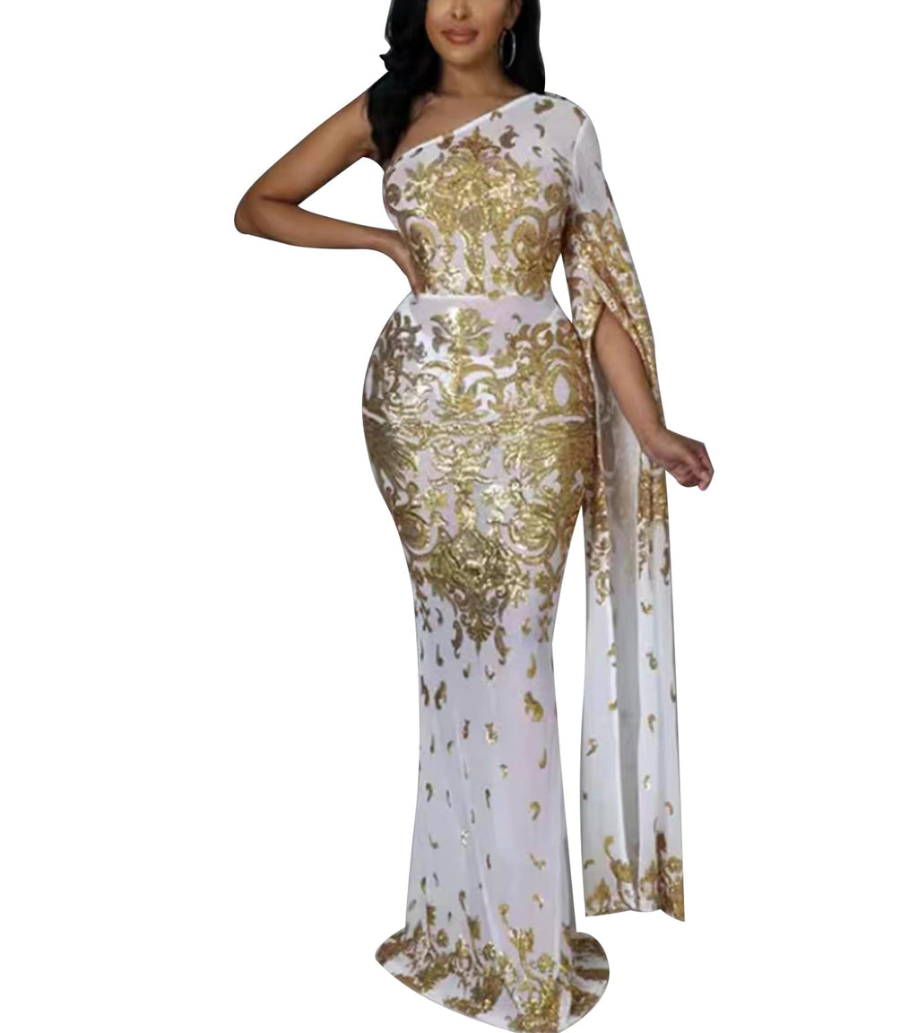 PORRCEY Women's Sexy Elegant Sparkly Sequins Evening Dress Party Club Night Outfits