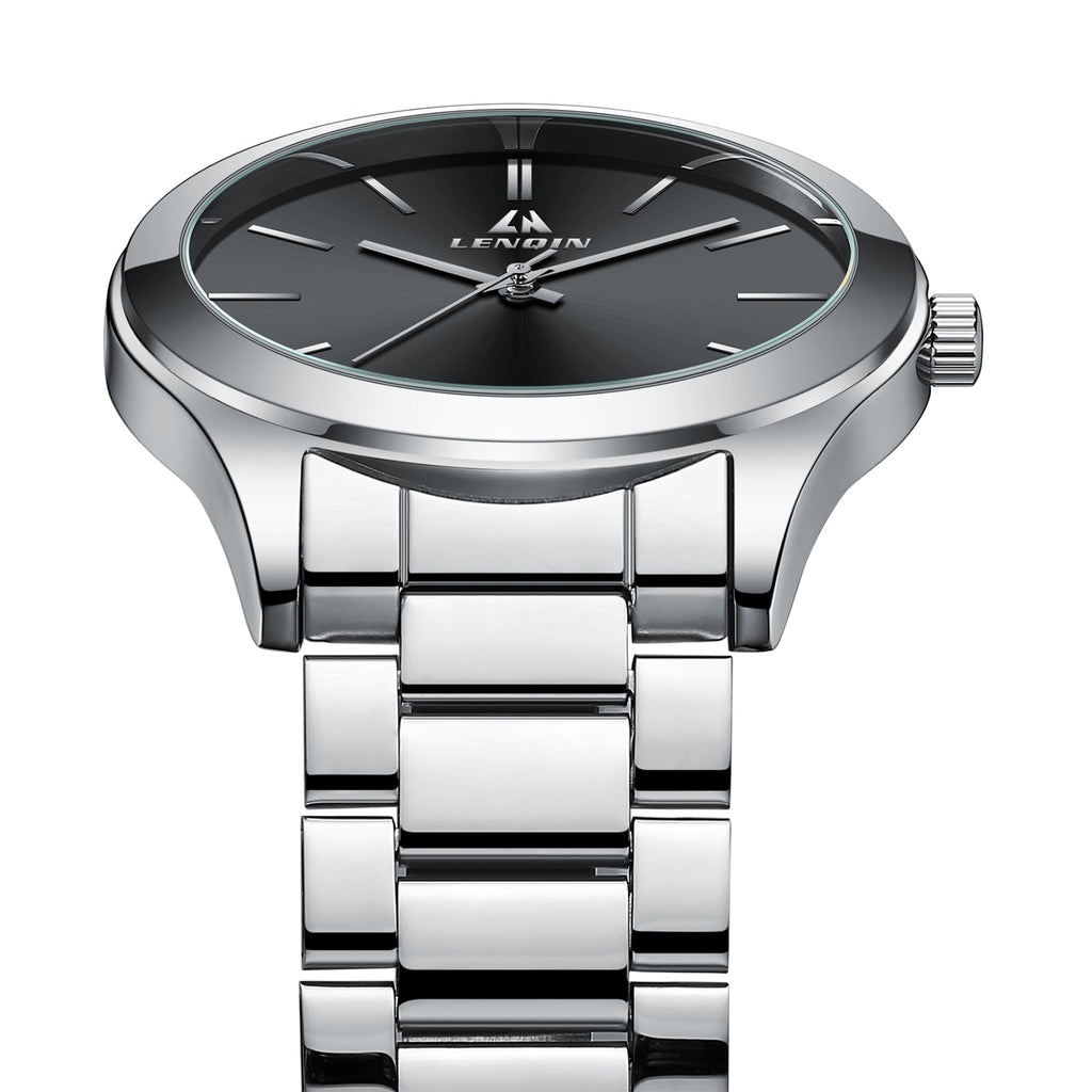 LN LENQIN Mens Watches Waterproof Stainless Steel Watch for Men Analog Quartz Fashion Business Designer Wristwatch
